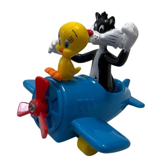 Mcdonald's Happy Meal 1989 Looney Tunes Tweety Bird & Sylvester Plane Figure - Picture 1 of 8